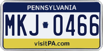 PA license plate MKJ0466