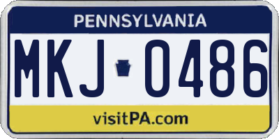 PA license plate MKJ0486