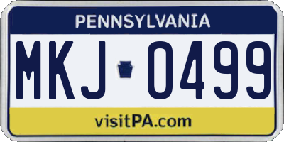 PA license plate MKJ0499