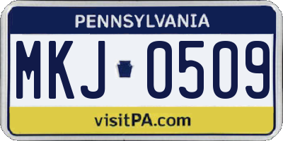 PA license plate MKJ0509