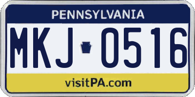 PA license plate MKJ0516