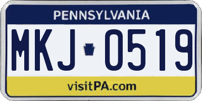 PA license plate MKJ0519