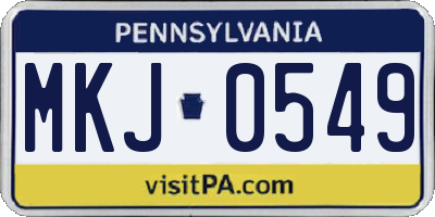 PA license plate MKJ0549