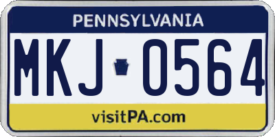 PA license plate MKJ0564