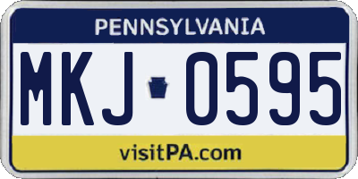 PA license plate MKJ0595