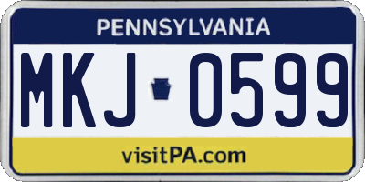 PA license plate MKJ0599