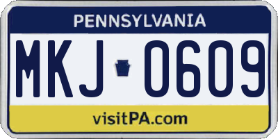 PA license plate MKJ0609