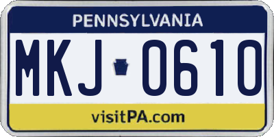 PA license plate MKJ0610