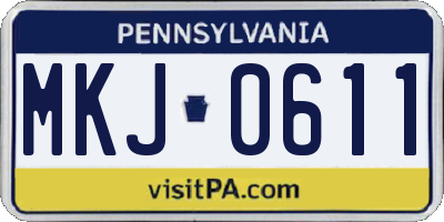 PA license plate MKJ0611