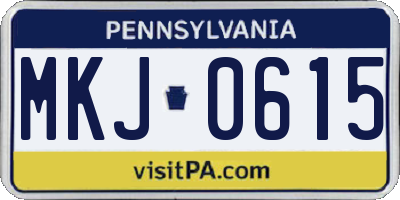 PA license plate MKJ0615