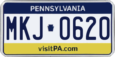 PA license plate MKJ0620