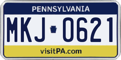 PA license plate MKJ0621