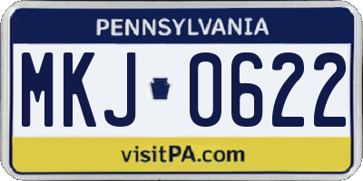 PA license plate MKJ0622