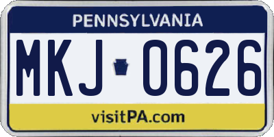 PA license plate MKJ0626