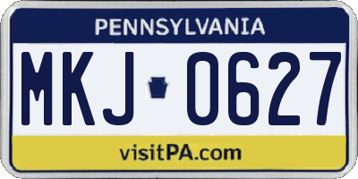 PA license plate MKJ0627