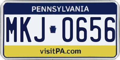 PA license plate MKJ0656