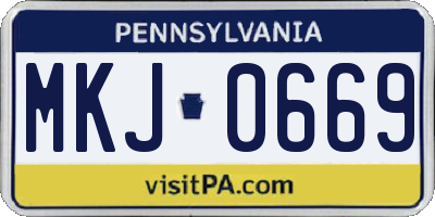 PA license plate MKJ0669