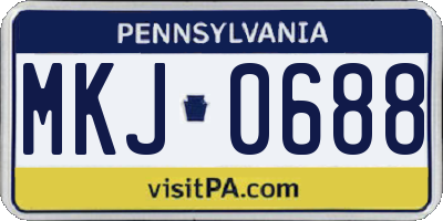 PA license plate MKJ0688