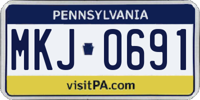 PA license plate MKJ0691