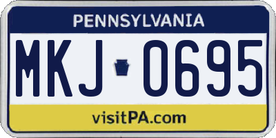 PA license plate MKJ0695