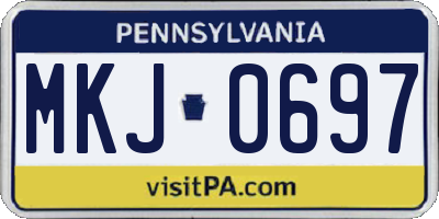 PA license plate MKJ0697
