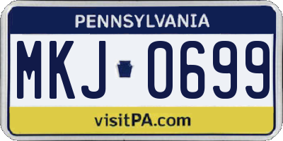 PA license plate MKJ0699