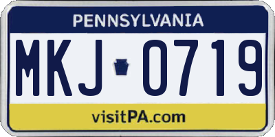 PA license plate MKJ0719