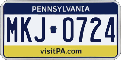 PA license plate MKJ0724
