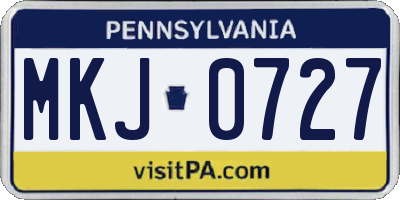 PA license plate MKJ0727