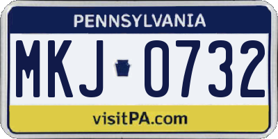 PA license plate MKJ0732