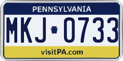 PA license plate MKJ0733