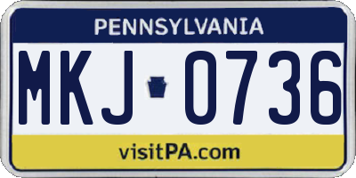 PA license plate MKJ0736
