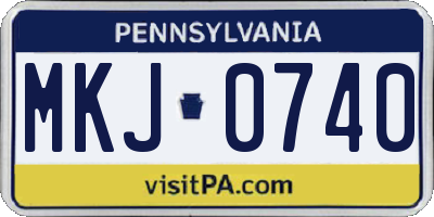 PA license plate MKJ0740