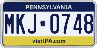 PA license plate MKJ0748