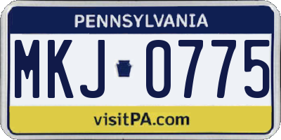 PA license plate MKJ0775
