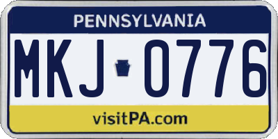 PA license plate MKJ0776