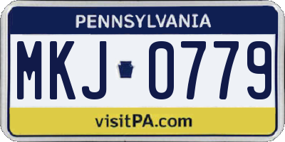 PA license plate MKJ0779
