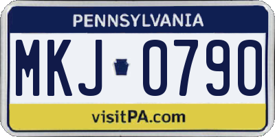 PA license plate MKJ0790