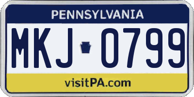 PA license plate MKJ0799