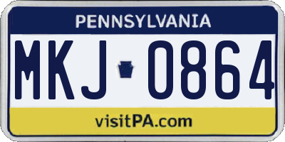 PA license plate MKJ0864