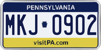 PA license plate MKJ0902