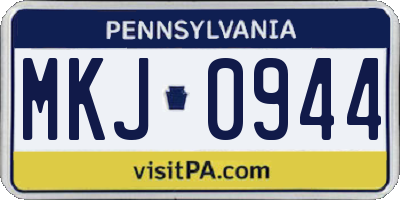 PA license plate MKJ0944