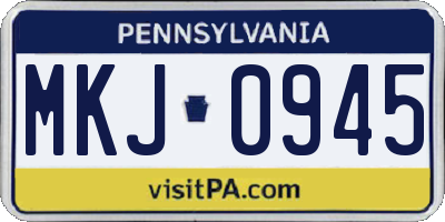PA license plate MKJ0945