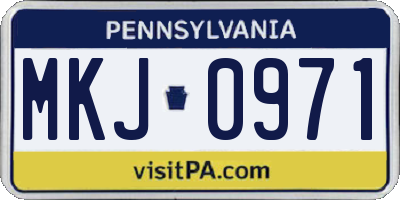PA license plate MKJ0971