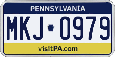PA license plate MKJ0979