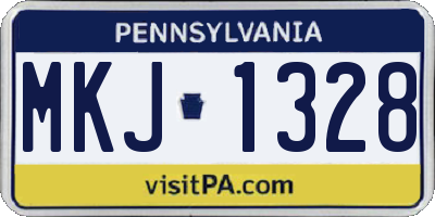 PA license plate MKJ1328