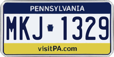 PA license plate MKJ1329