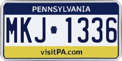 PA license plate MKJ1336