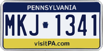 PA license plate MKJ1341