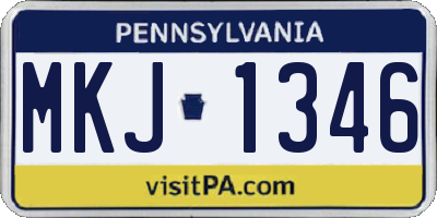 PA license plate MKJ1346